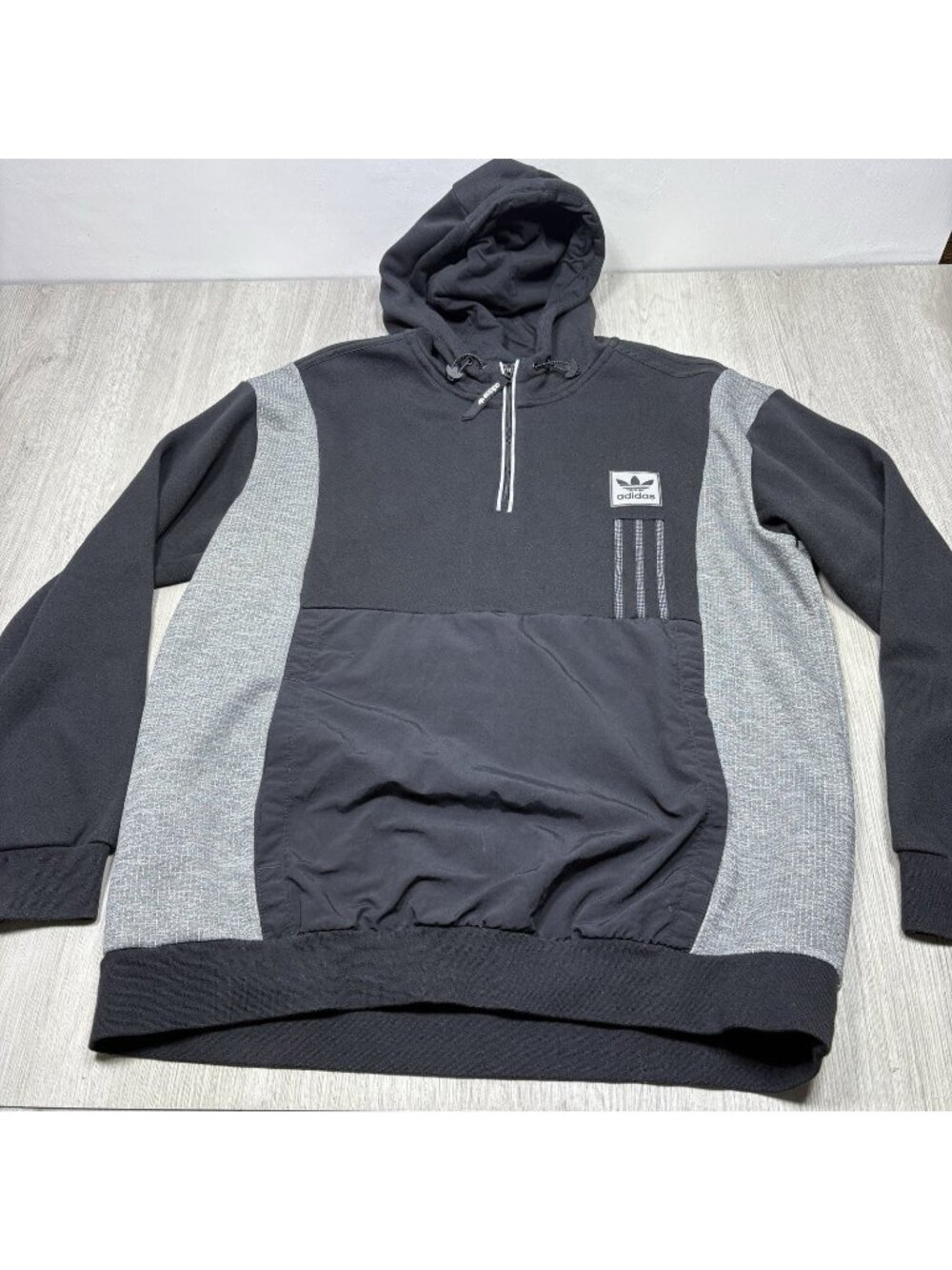 XL Men's Black Adidas Sweatshirt Hoodie Quarter Zip Pull Over